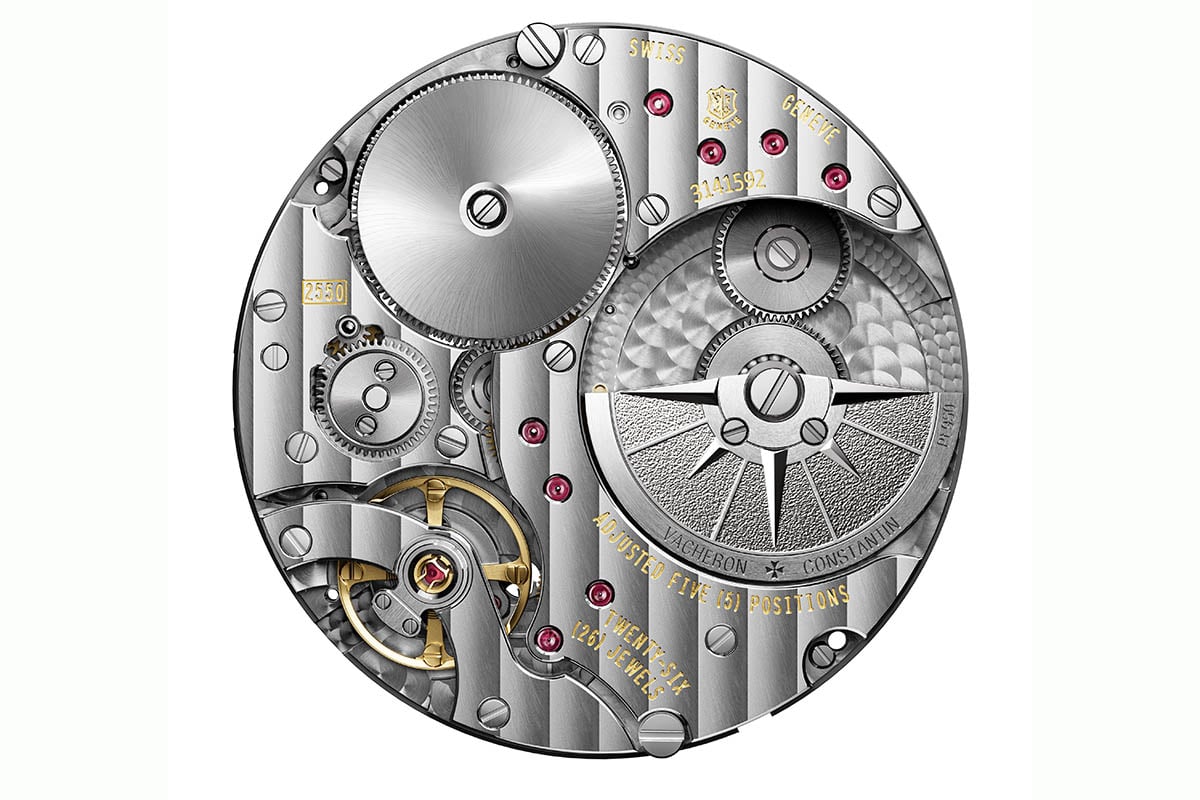 ジュネーブ製かつ高品質の仕上げを凝らしたムーブメントの証明となる「ジュネーブ・シール」の刻印も。