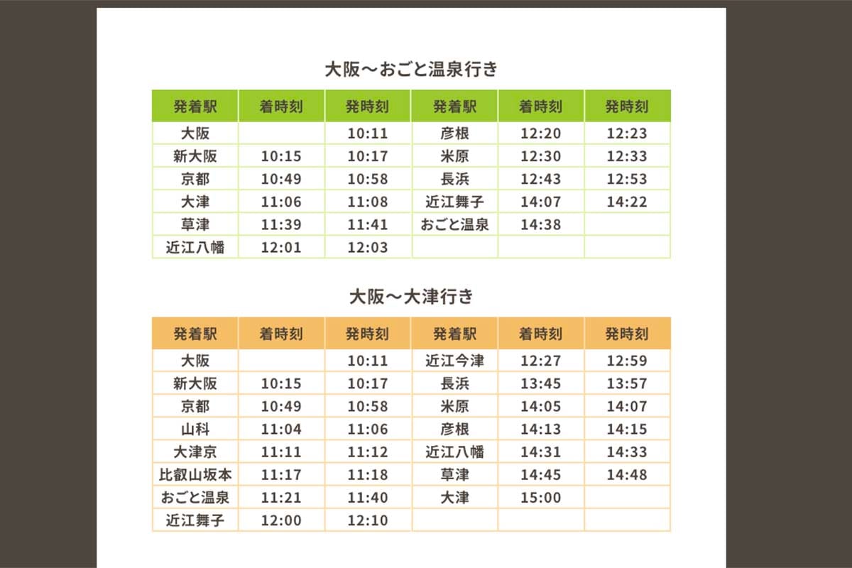 観光列車「はなあかり」の2026年夏の時刻表