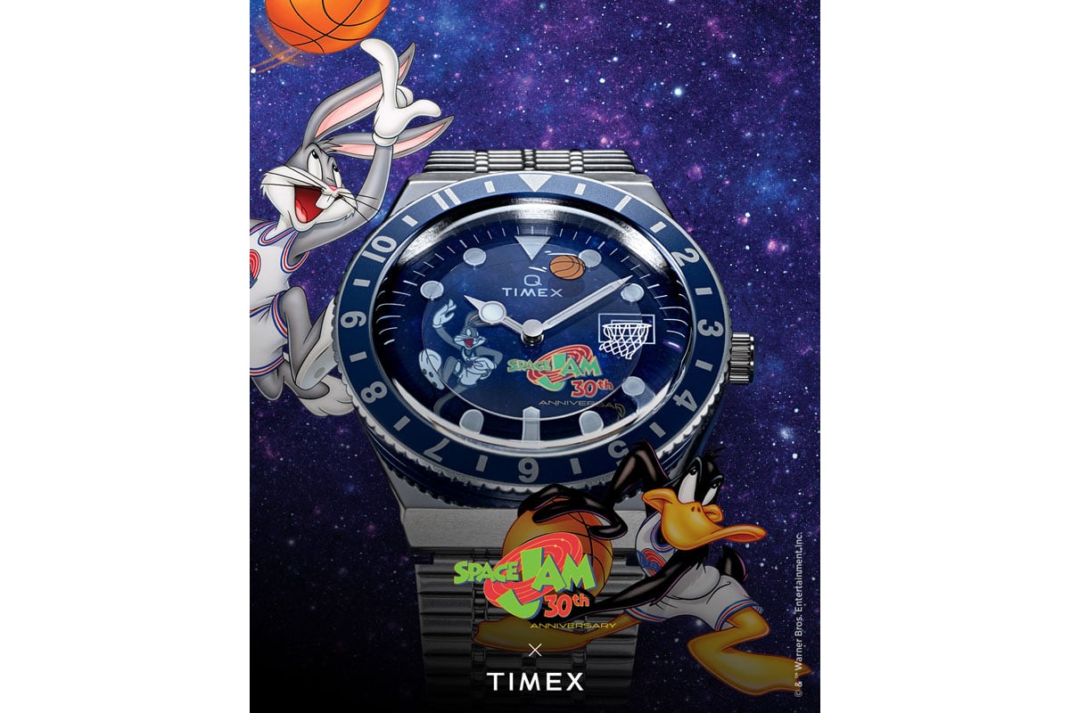 タイメックスと実写アニメーションスポーツコメディ映画『スペース・ジャム』との限定コラボレーションモデル「Space Jam × Q TIMEX 30th Anniversary Limited Edition Watch」
