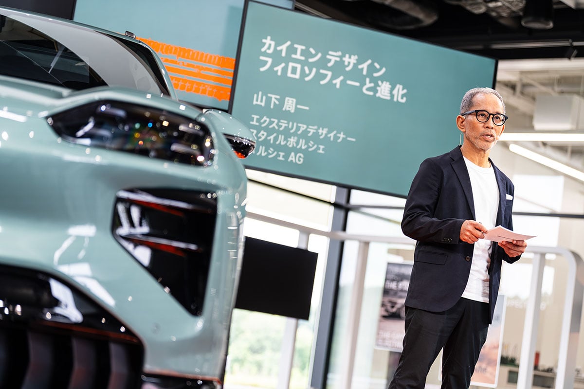 ポルシェ新型「カイエン エレクトリック」とポルシェ本社デザイナーの山下周一氏