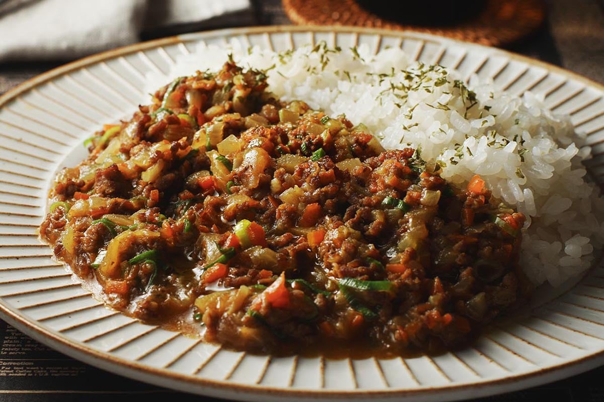 あか牛を使用したキーマカレー