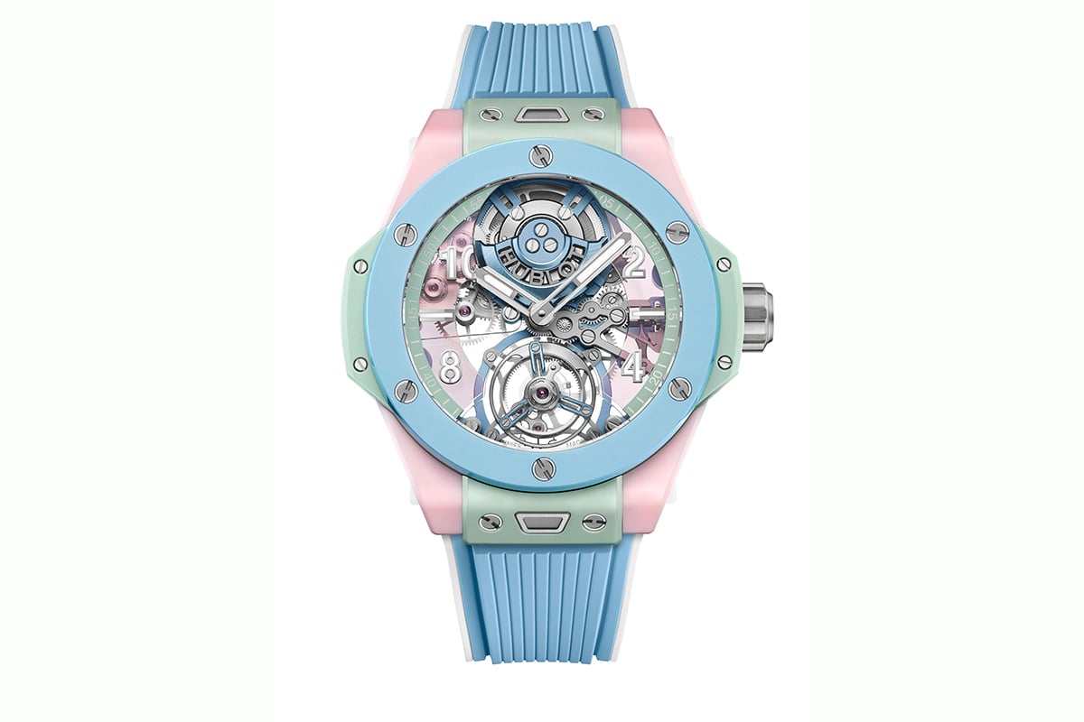 「ウブロ　ビッグ・バン サマー マルチカラー セラミック 44mm」（品番：429.ERG.6610.RX、1520万2000円 消費税込、世界限定10本）