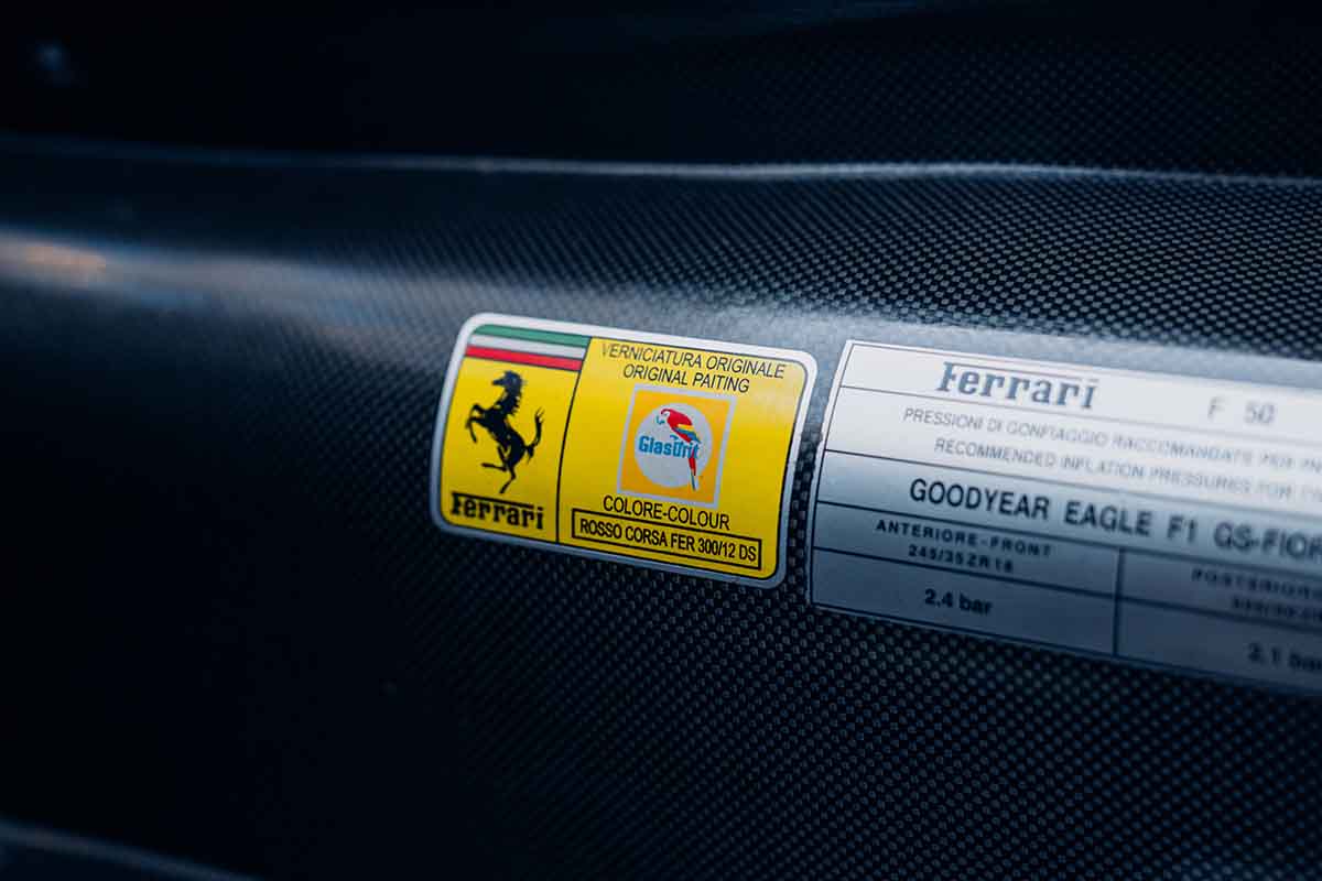 オークションに出品予定の1996年式フェラーリ「F50」Alex Penfold(c)2026 Courtesy of RM Sotheby's
