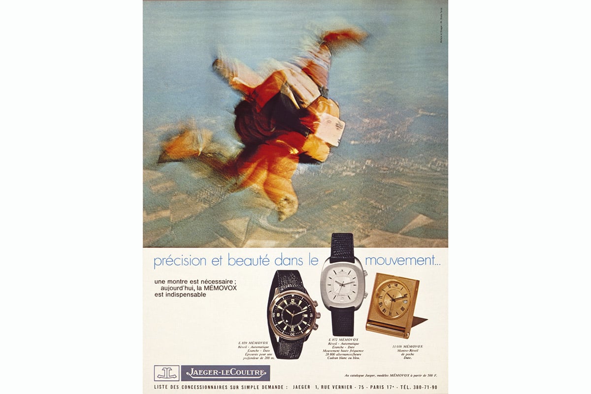 本作のルーツにあたるジャガー・ルクルト「メモボックス・ポラリス」の広告（1970年）