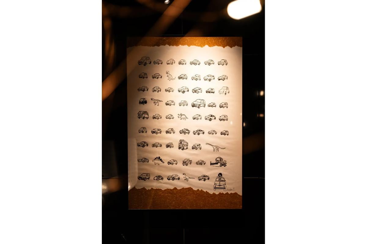 消しゴムはんこ作品を各部屋に展示中