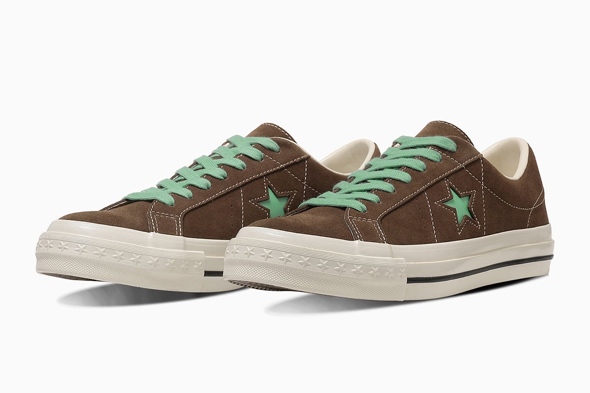 ONE STAR AGED SUEDE（ブラウン×ジェイドグリーン）：1万6500円
