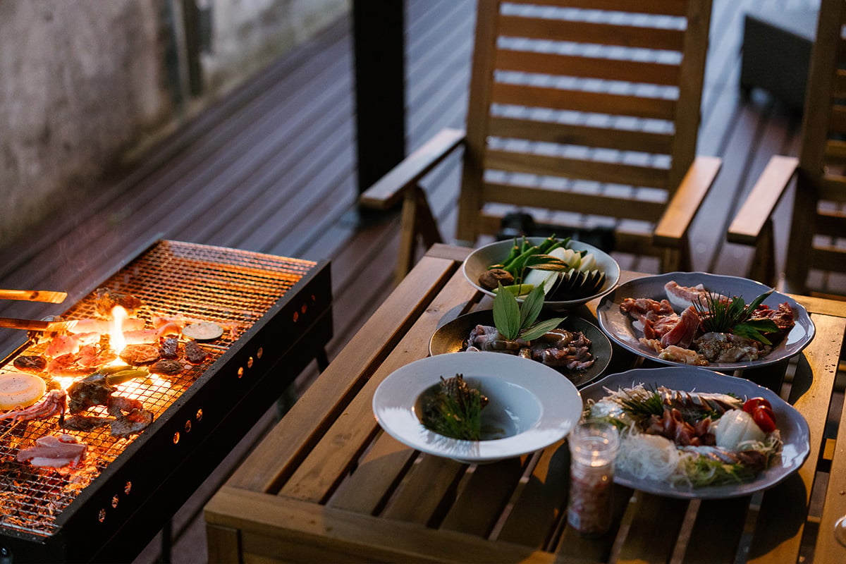 テラスでのBBQ