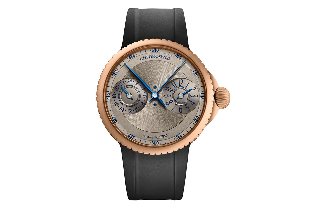 「クロノスイス パルス GMT フロステッド ギョーシェ ゴールド」（品番：CH-4221RM-GR、1056万円 消費税込）