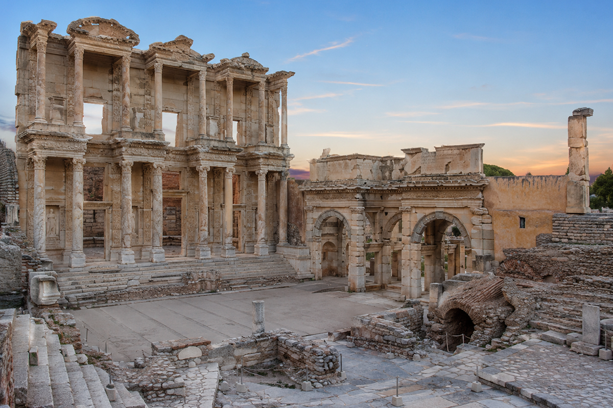 トルコ・エフェソス遺跡のケルスス(セルシウス)図書館