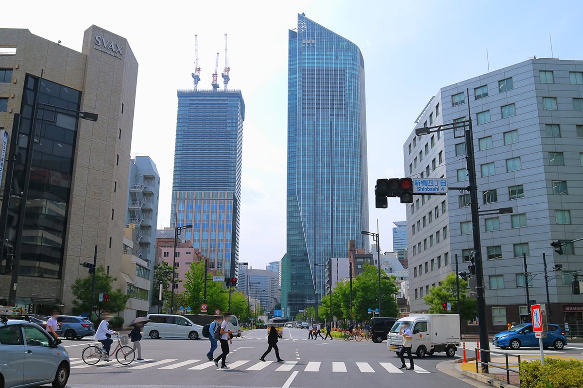 環状二号線は「外堀通り」やいわゆる「マッカーサー道路」と呼ばれる新橋・虎ノ門周辺の道路