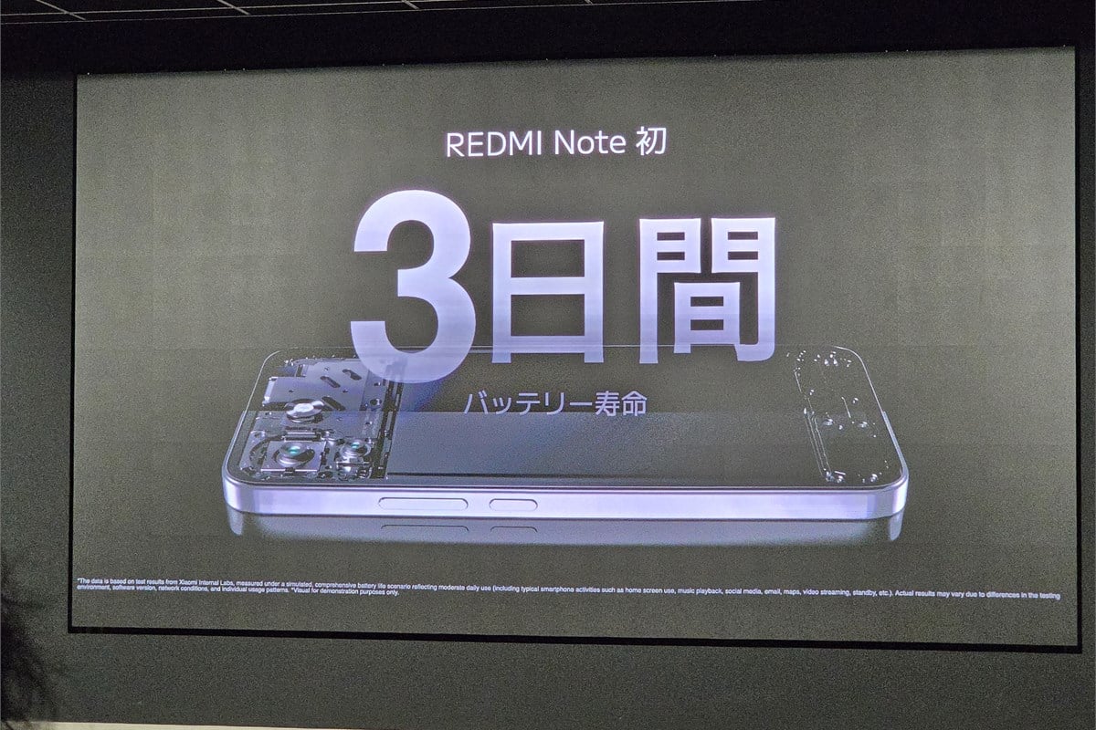 通常使用で最大3日間のバッテリー駆動をうたう「REDMI Note 17 Pro Max 5G」。実際の駆動時間は使い方や通信環境などで変わるものの、「3日＝72時間」という数字は、災害時に情報手段を維持する意味を考えるきっかけになる。