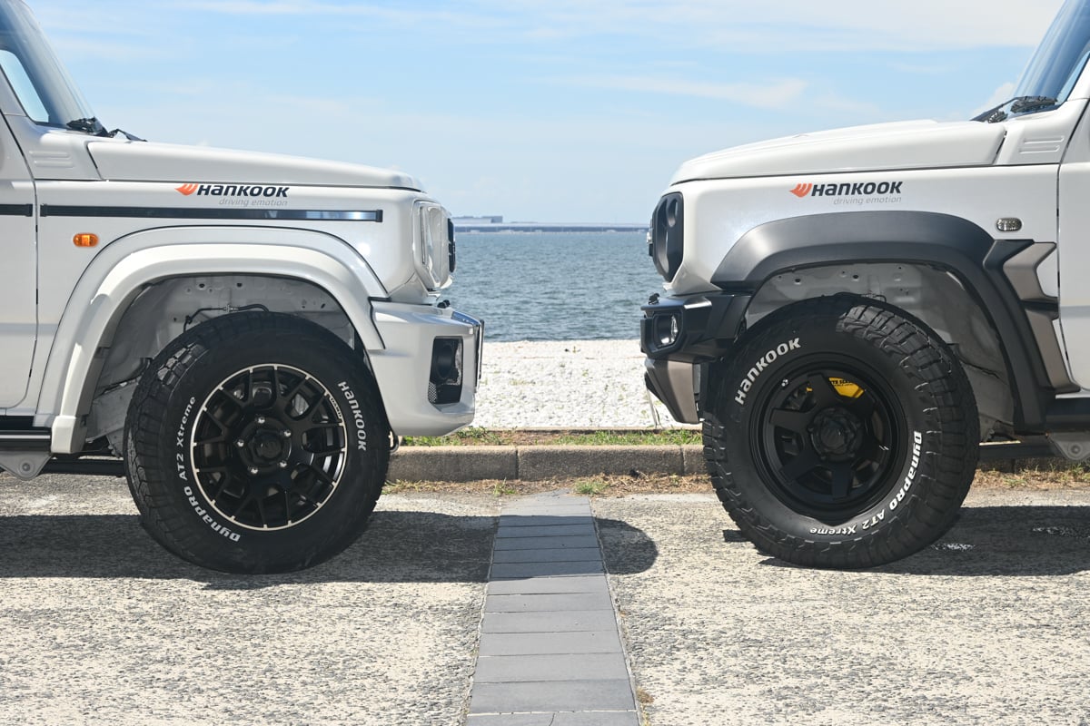 215サイズと235サイズで走りはどう変わるのか。2台のジムニー シエラで乗り味の違いを検証した