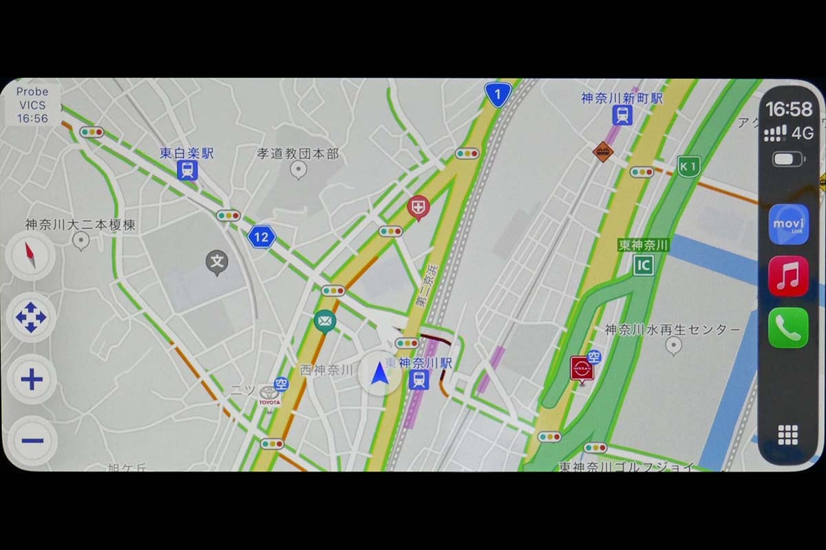 地図を「2D」モードとした一般道での表示。距離感を把握するにはこのモードを使うのがおすすめ