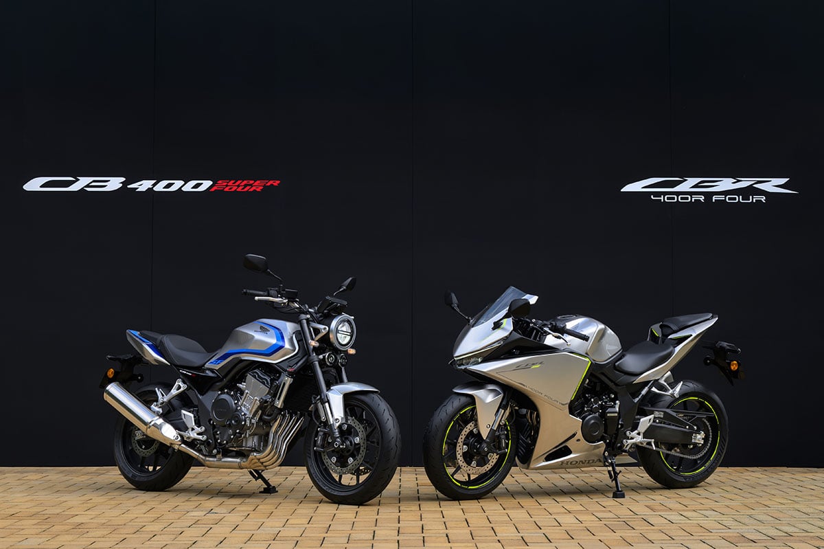 ホンダ新型「CB400スーパーフォア Eクラッチ」と「CBR400Rフォア Eクラッチ」