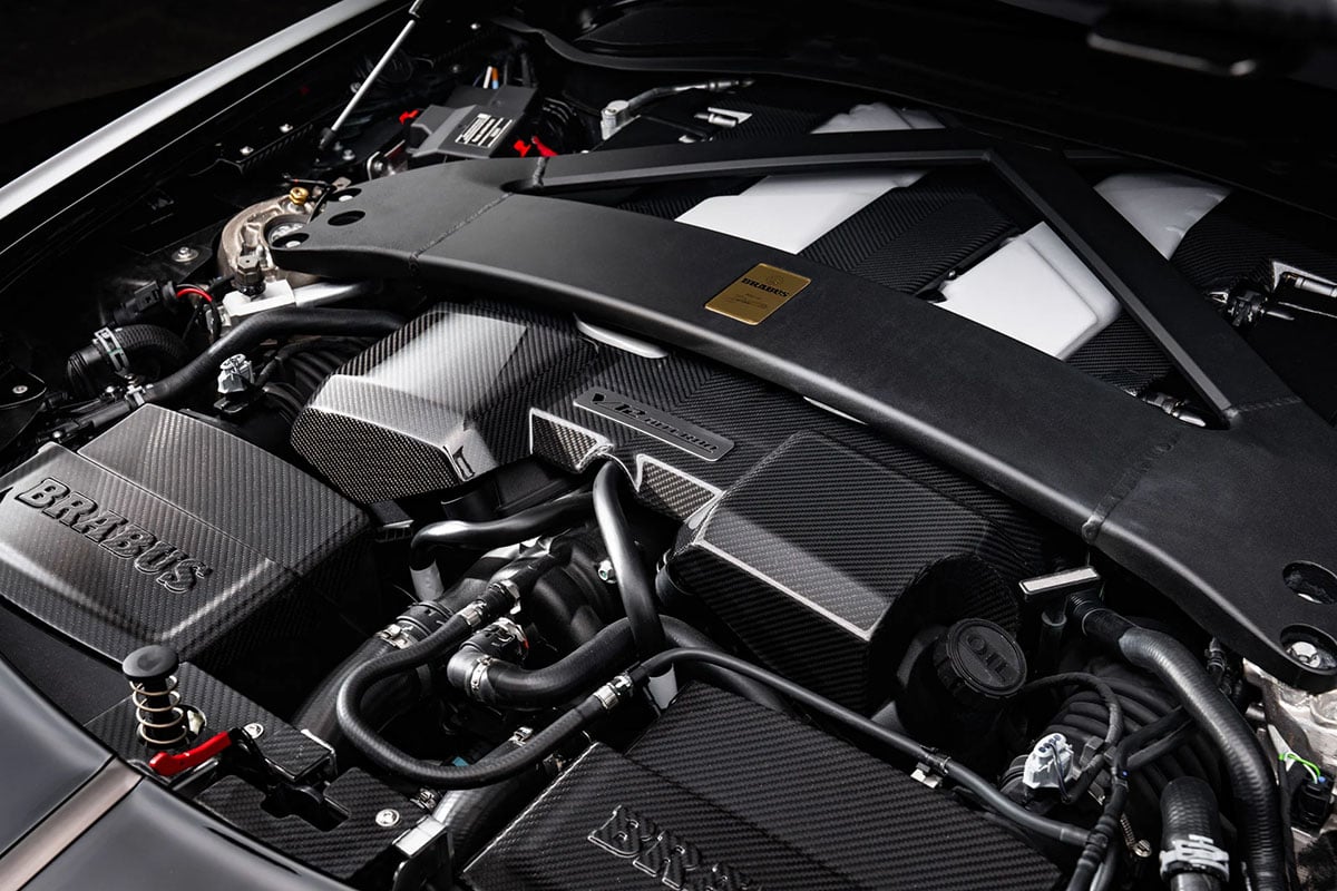 V12エンジンは、専用開発のターボチャージャーなどを組み込み、最高出力1000ps（735kW）、最大トルク1200Nmを発生（C）BRABUS
