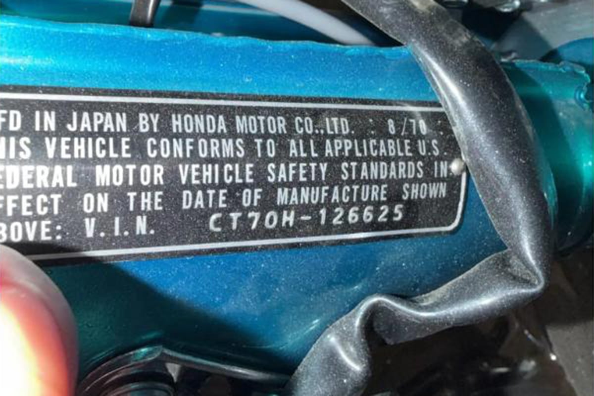 米国オンラインオークションに出品、落札された1970年式ホンダ「CT70H トレイル」