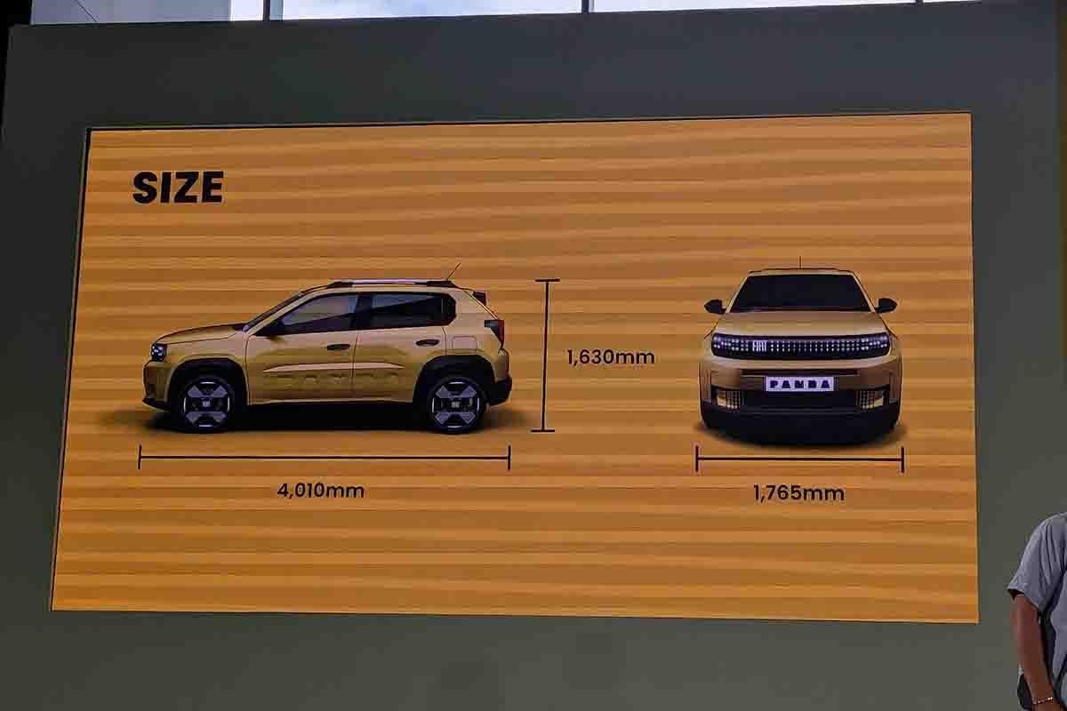 日本上陸したフィアット新型「グランデパンダ」発表会のスライド