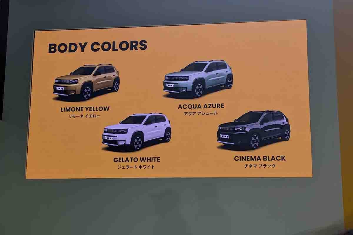 日本上陸したフィアット新型「グランデパンダ」発表会のスライド