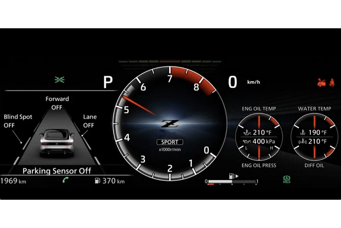 北米日産が発表した「Z」2027年モデルのメーターパネル